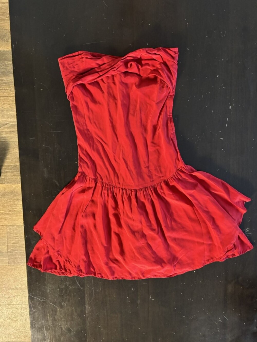 Strapless Red Mini Dress - Elegant Drop-Waist Summer Dress